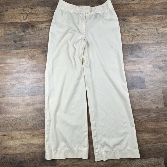 Burberry London Cream  Pants Sz 29 X 29 Mid Rise Wide Leg Wool Stretch - Picture 2 of 10